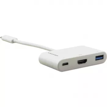 Kramer ADC-U31C/M2 USB-C daudzportu adapteris - 4K HDMI, USB-A, USB-C PD, 17 cm, balts 99-97210004