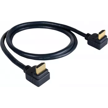 Kramer C-HM/RA-6 High-Speed HDMI kabelis ar Ethernet, HDMI tēviņš uz 90° HDMI tēviņu, 1,8m, trīskārši ekranēts, pelēks, 4K atbalsts 97-0143006