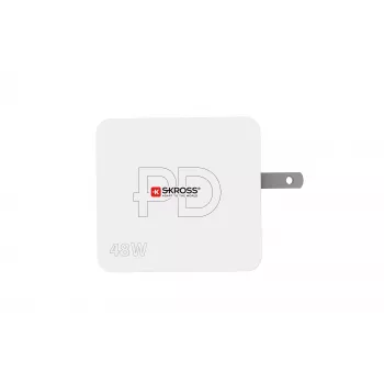 SKROSS Multipower Combo+ US 48W USB sienas lādētājs ar USB-C PD un 3 USB-A portiem SKKT000348WPDUSCCN