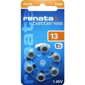 Renata ZA13.DP6 0HG cinka-gaisa dzirdes aparātu baterija PR48, 1,4 V, 305 mAh, 6 gab.