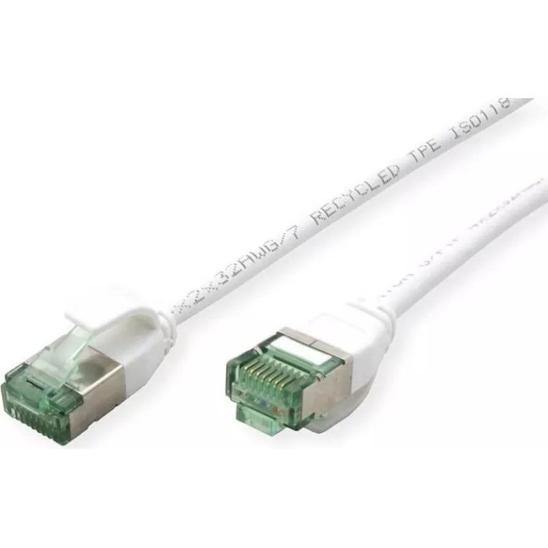 ROLINE RM U/FTP Cat.6A/Class EA Slim Patch Cable, balts, 0,15 m 21.45.3360