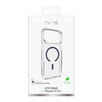 PURO Icon MagSafe caurspīdīgais vāciņš Apple iPhone 17 Pro - caurspīdīgi zils