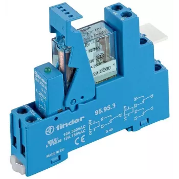 FINDER 49.52.7.024.0050 saskarnes relejs 8A 2 CO 24V DC