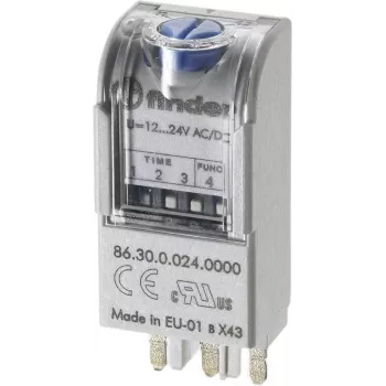 FINDER 86.30 Daudzfunkciju taimera modulis, 24V AC/DC, 1 CO 16A, 8 funkcijas, 0,05s–100h 863000240000T