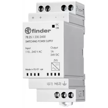 Finder 78.25.1.230.2400 DIN sliedes barošanas bloks 24 V DC 1 A 25 W