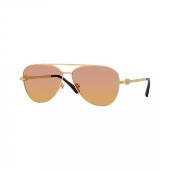 Versace VE2283-1002EL vīriešu saulesbrilles, melns rāmis, pelēkas lēcas, 61mm
