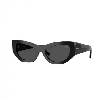 Burberry BE4450U300187 sieviešu saulesbrilles, spīdīgi melns rāmis, tumši pelēkas lēcas, 54mm