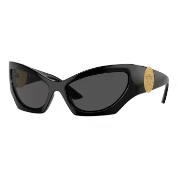 Versace VE4450-GB1-87 vīriešu saulesbrilles, melns rāmis, pelēkas lēcas, 60/16/125 mm