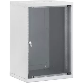 Intellinet 19 inch sienas montāžas tīkla skapis, Basic Line, 15U, 400 mm dziļums, pelēks RAL 9005 (716727)
