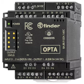 Finder 8A.58.9.024.160C elektromehāniskais releja interfeisa modulis, 24 V DC spole, 1 pārslēgšanas kontakts, 6 A, DIN sliedei