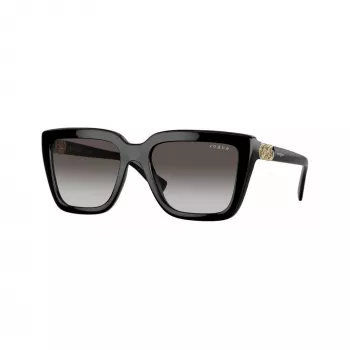 Vogue VO5575SBW448G sieviešu saulesbrilles, kvadrātveida acetāta rāmis, melnas, pelēkas gradienta lēcas, 55mm