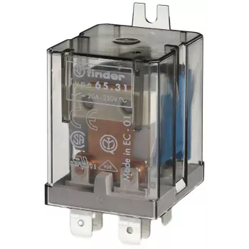 Finder 65.31.9.024.4000 industriālais kontaktligzdas relejs, 24V DC spole, 1 CO (SPDT), 20A, flux proof