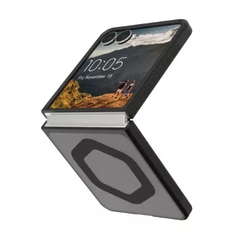 UAG Urban Armor Gear Mouve apvalks ar magnētisko moduli Samsung Galaxy Z Flip8 - Ash (caurspīdīgi pelēks)/melns 214561113131