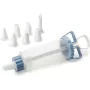 IBILI 104629 konditorejas dekorēšanas šļirce ar 6 nerūsējošā tērauda uzgaļiem, 18 cm, balta