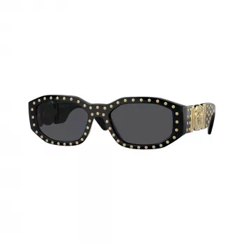 Versace Unisex VE4361 saulesbrilles - melns rāmis, pelēkas lēcas, 53/18/140 mm VE4361-539787