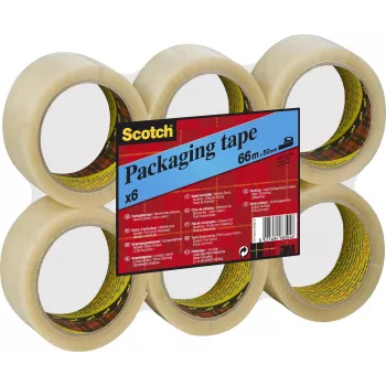 3M Scotch iepakojuma līmlente 6890, 50mm x 66m, caurspīdīga PVC, stipra saķere, klusa, 50 mikroni - 1 rullis (PVC6RT)
