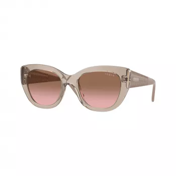 Vogue VO5567S sieviešu Cat Eye saulesbrilles Transparent Pink / Light Brown Gradient 52mm VO5567S299014