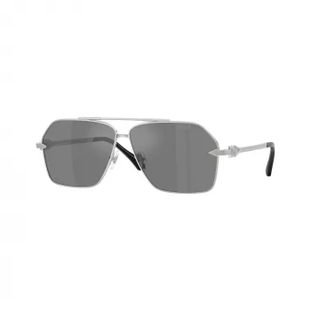 Versace VE2284-10006G vīriešu saulesbrilles, melns rāmis, pelēkas lēcas, 63mm