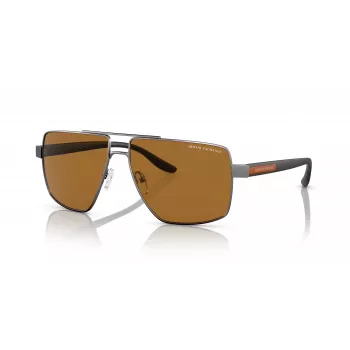 Armani Exchange AX2037S 600383 vīriešu polarizētās pilotsa saulesbrilles, matēti melnas/pelēkas, 60mm