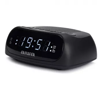 AIWA CR-09J FM pulksteņradio ar diviem modinātājiem, LED displejs, melns