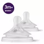 Philips Avent Natural Response zīdaiņu pudelītes knupīši, ātra plūsma, 3m+, 2 gab., silikons, caurspīdīgi