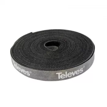 Televes KB 8 kibioji juosta kabeļu saišu rullis, 8 mm x 10 m, melns, daudzkārt lietojams 200101