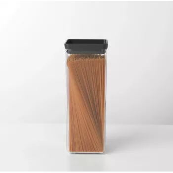 Brabantia kvadrātveida pārtikas uzglabāšanas trauks 2,5L tumši pelēks
