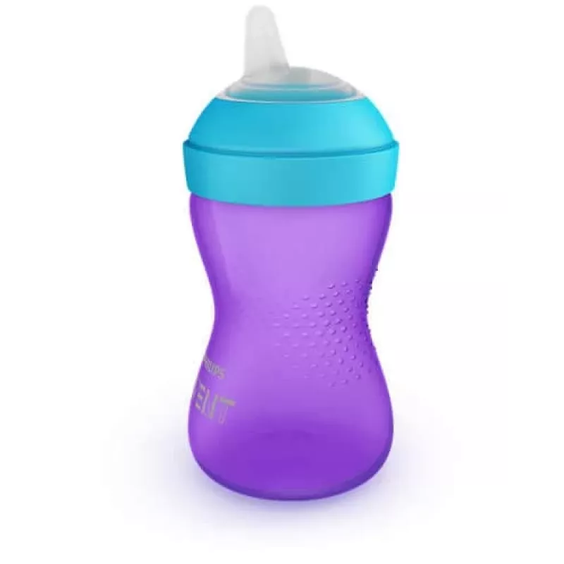 Philips AVENT My Grippy mācību krūzīte ar mīkstu snīpi 300 ml, 9m+, purpura