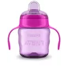Philips AVENT Easy Sip mācību krūzīte ar rokturiem, 6M+, 200 ml, silikona snīpis, rozā