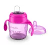 Philips AVENT Easy Sip mācību krūzīte ar rokturiem, 6M+, 200 ml, silikona snīpis, rozā