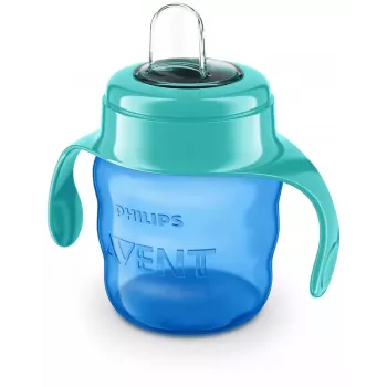Philips AVENT Easy Sip mācību krūzīte ar rokturiem, 6M+, 200ml, silikona snīpis, zaļa