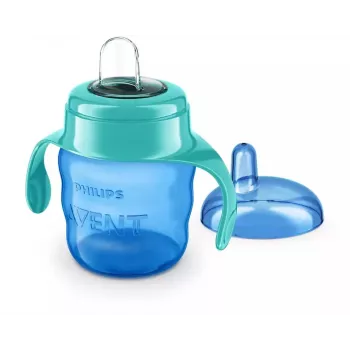 Philips AVENT Easy Sip mācību krūzīte ar rokturiem, 6M+, 200ml, silikona snīpis, zaļa