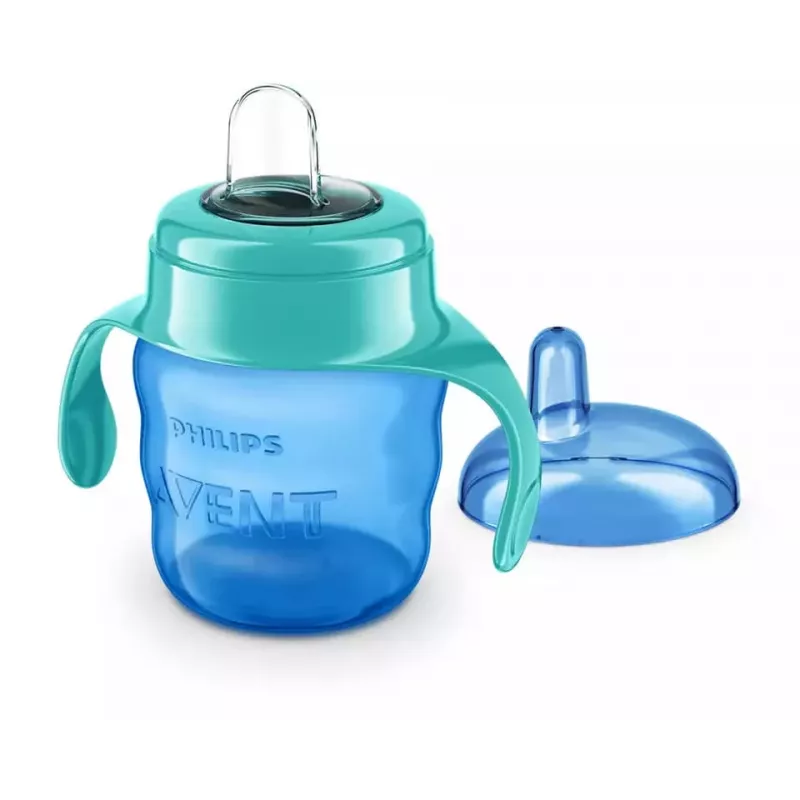 Philips AVENT Easy Sip mācību krūzīte ar rokturiem, 6M+, 200ml, silikona snīpis, zaļa