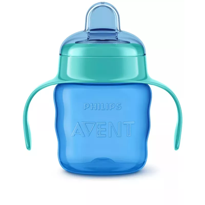 Philips AVENT Easy Sip mācību krūzīte ar rokturiem, 6M+, 200ml, silikona snīpis, zaļa