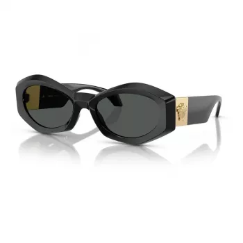 Versace VE4466UGB187 vīriešu saulesbrilles ar melnu rāmi un tumši pelēkām lēcām 54-19-140