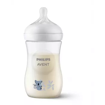 Philips Avent Natural Response Koala zīdaiņa pudelīte 260 ml ar vidējas plūsmas knupīti, 1m+