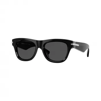 Burberry BE4438U300187 vīriešu taisnstūra saulesbrilles, melns rāmis, tumši pelēkas lēcas, 53/19/145 mm