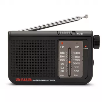AIWA RS-55/BK pārnēsājams analogais AM/FM kabatas radio, melns