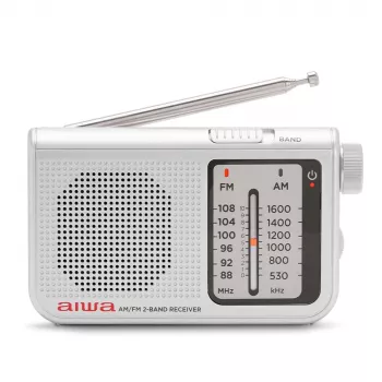 AIWA RS-55/SL pārnēsājams analogais AM/FM kabatas radio, pelēks