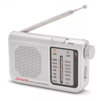 AIWA RS-55/SL pārnēsājams analogais AM/FM kabatas radio, pelēks