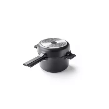 Brabantia All-in-One 5 daļu nerūsējošā tērauda katlu un pannu komplekts ar stikla vākiem, piemērots indukcijai, sudraba krāsā