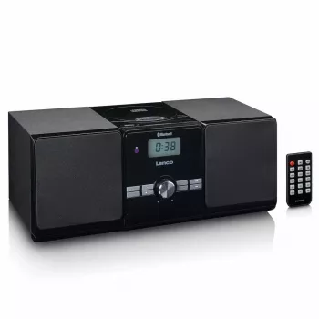 Lenco MC-030BK mikro mūzikas sistēma ar Bluetooth, CD, FM radio, USB, AUX, melna