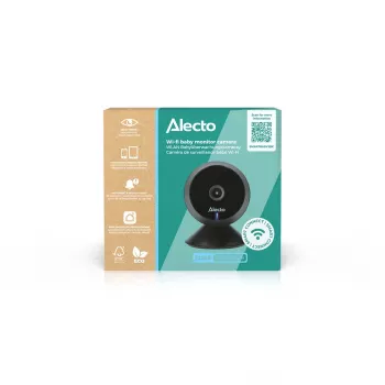 Alecto SMARTBABY5BK digitālais video mazuļa monitors, 2,4 GHz FHSS, 2,4 inch krāsu LCD, nakts redzamība, divvirzienu saruna, temperatūras sensors, šūpuļdziesmas, VOX, melns
