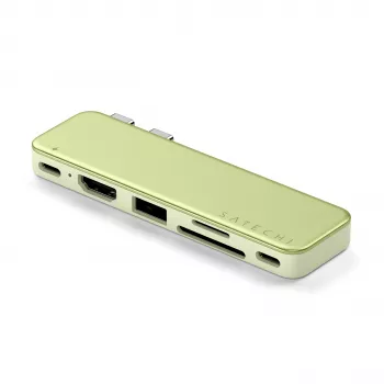 Satechi USB-C Snap Hub - daudzportu adapteris ar 4K HDMI, 5Gbps USB, karšu lasītāju, 45W PD (Citrus)