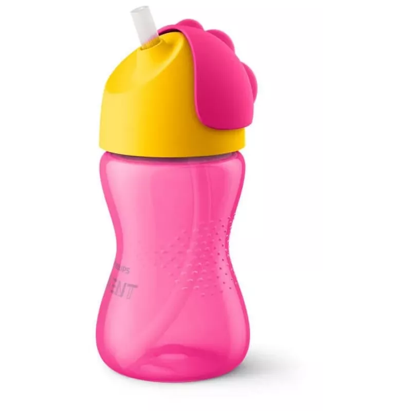 Philips Avent salmu krūzīte ar elastīgu salmiņu, 300 ml, 12m+, rozā