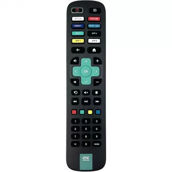 One For All URC4923 Roku TV aizvietojošais tālvadības pults ar apmācības funkciju, 1 ierīce, melna