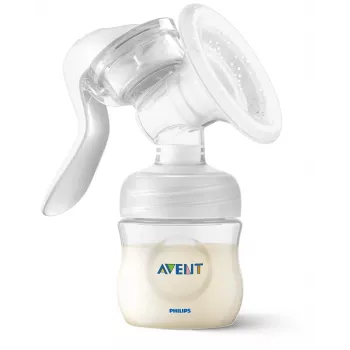Philips Avent Lotus rokas krūts piena sūknētājs ar 3 uzglabāšanas trauciņiem un adapteri