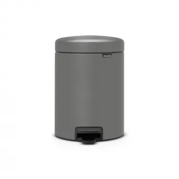 Brabantia NewIcon 5L pedāļa atkritumu tvertne, Mineral Concrete Grey