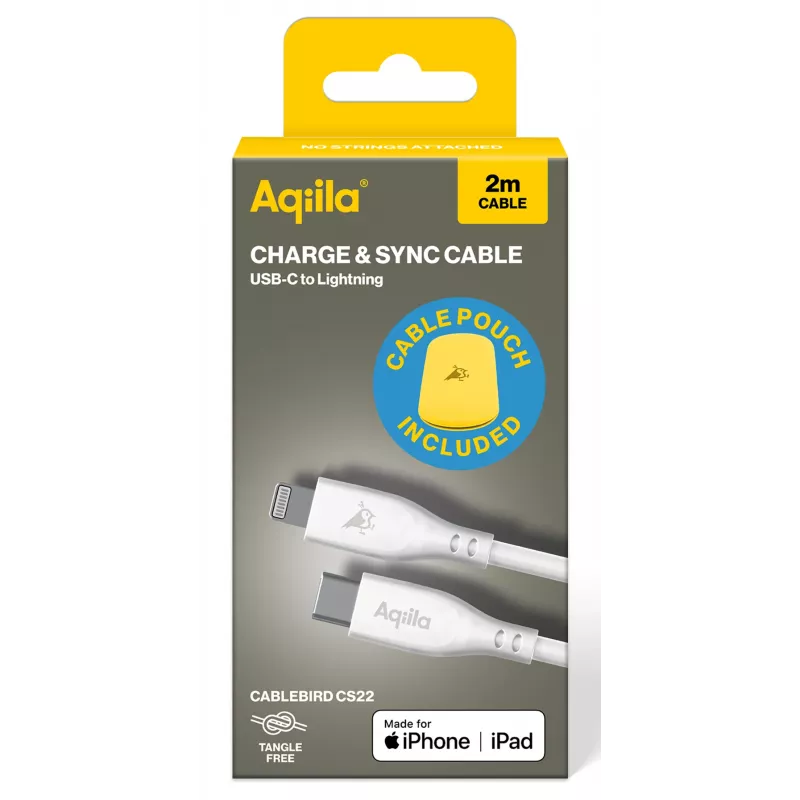 AQIILA 4SI843 USB-C uz Lightning uzlādes un sinhronizācijas kabelis 2m 60W PD AQCBPBIC4SI843