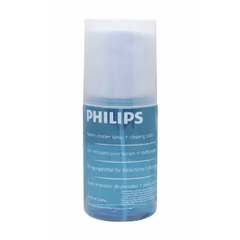 PHILIPS SVC1116B/10 ekrānu tīrīšanas komplekts LED, LCD, Plazma, OLED, viedtālruņiem, planšetēm, klēpjdatoriem, televizoriem - 200 ml gēla aerosols + mikrošķiedras drāna